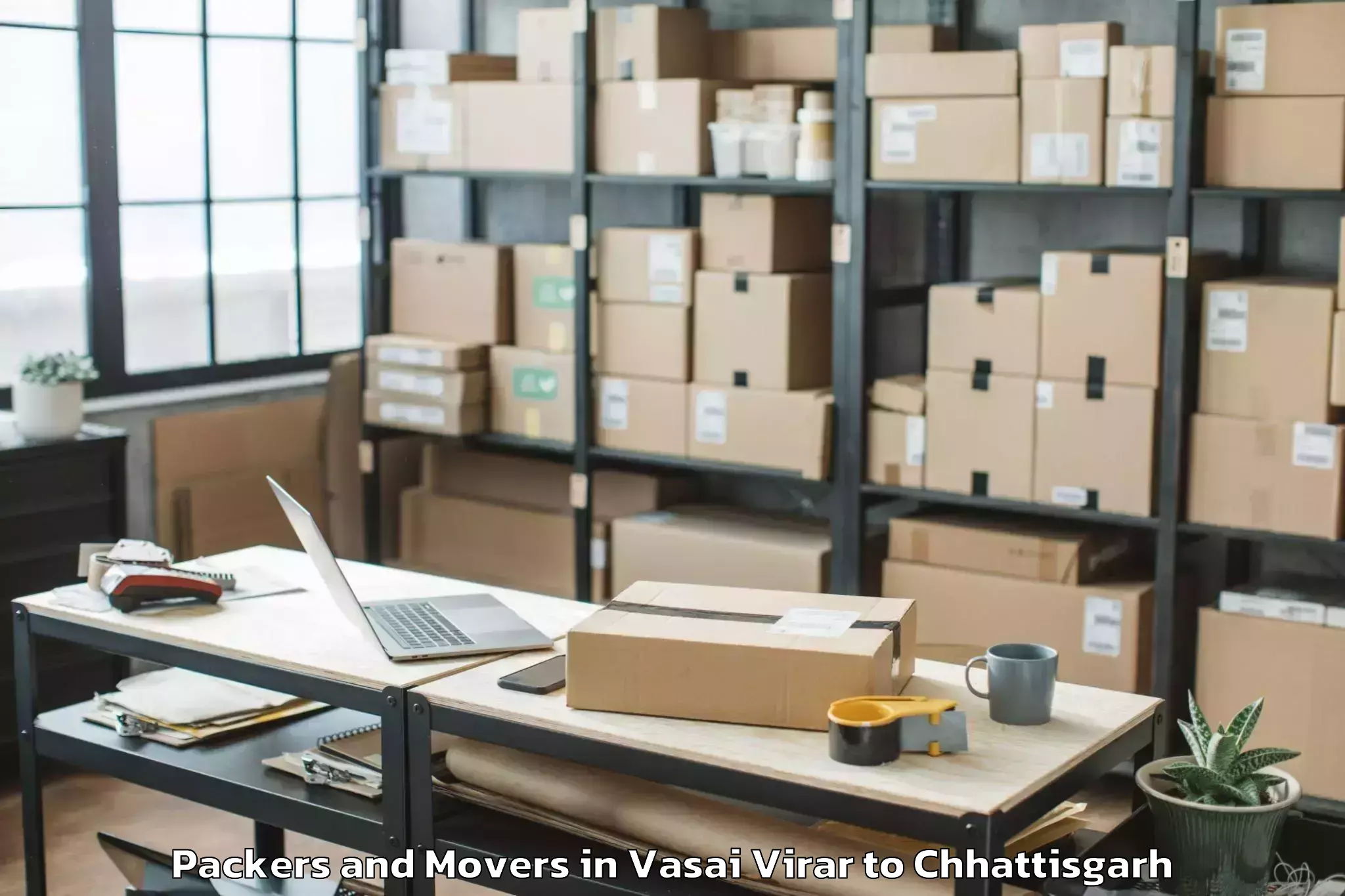 Top Vasai Virar to Bijapur Chhattisgarh Packers And Movers Available